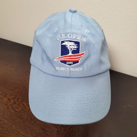 US Open Golf Pebble Beach 2019 Blue Adjustable Strapback Hat Cap USGA Member - Picture 1 of 12